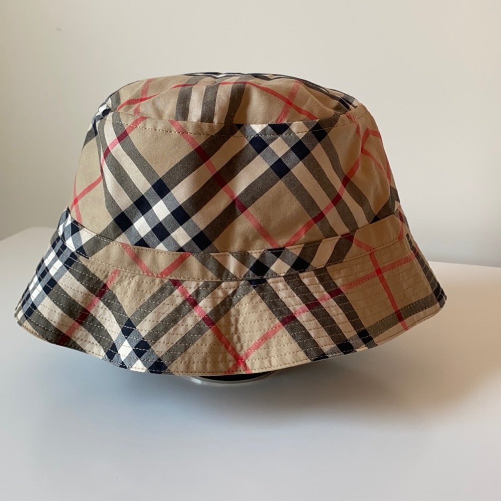 Burberry Kids Vintage Check Technical Cotton Bucket Hat